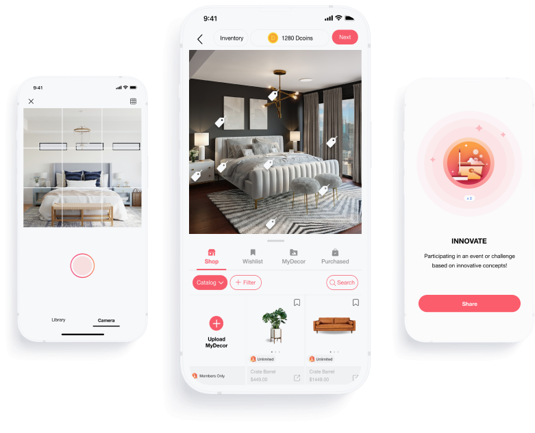 Mobile view of a bedroom design app used to create, preview, and plan a complete bedroom layout.